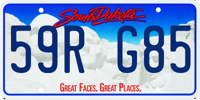 SD license plate 59RG85