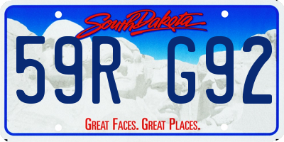 SD license plate 59RG92