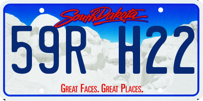 SD license plate 59RH22