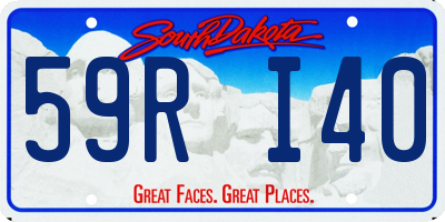 SD license plate 59RI40