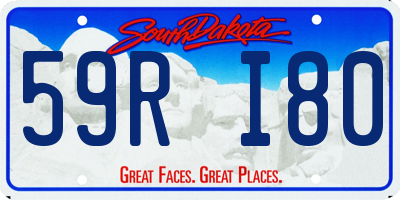 SD license plate 59RI80