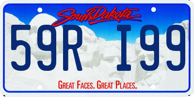 SD license plate 59RI99