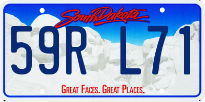 SD license plate 59RL71