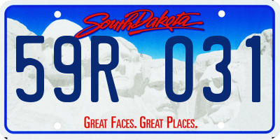 SD license plate 59RO31