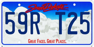SD license plate 59RT25