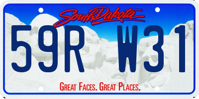 SD license plate 59RW31