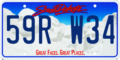 SD license plate 59RW34