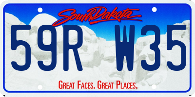 SD license plate 59RW35