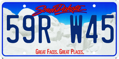 SD license plate 59RW45