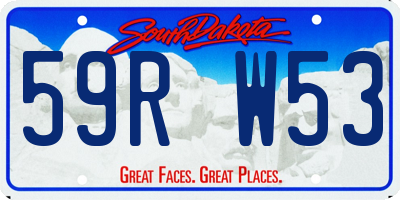 SD license plate 59RW53