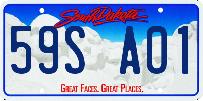 SD license plate 59SA01