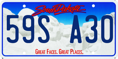 SD license plate 59SA30