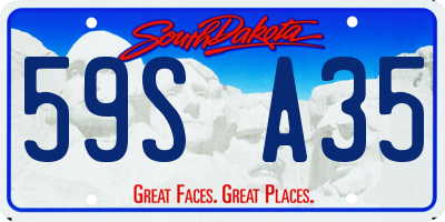SD license plate 59SA35