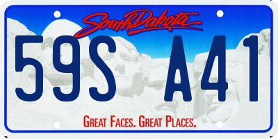 SD license plate 59SA41