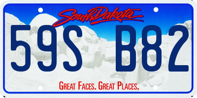 SD license plate 59SB82