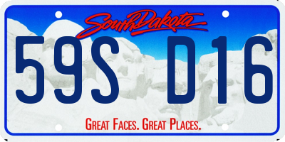 SD license plate 59SD16