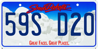 SD license plate 59SD20