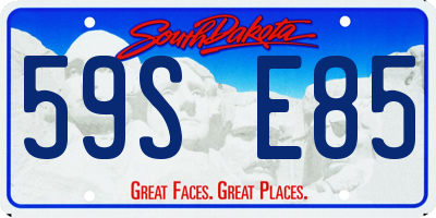 SD license plate 59SE85