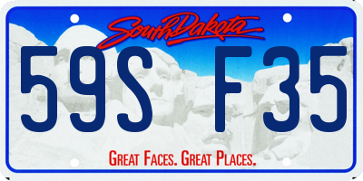 SD license plate 59SF35