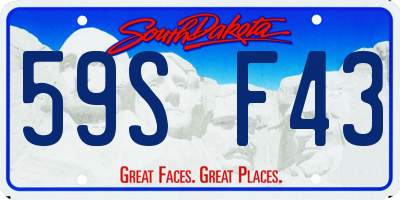 SD license plate 59SF43