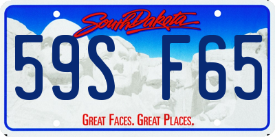 SD license plate 59SF65