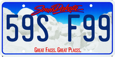 SD license plate 59SF99