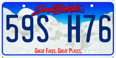 SD license plate 59SH76