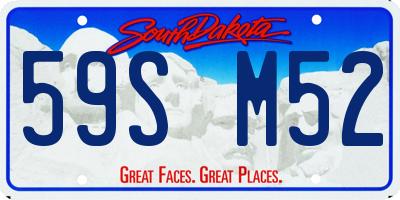 SD license plate 59SM52