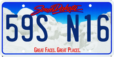 SD license plate 59SN16