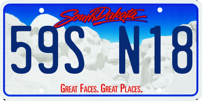 SD license plate 59SN18