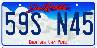 SD license plate 59SN45
