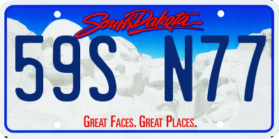 SD license plate 59SN77