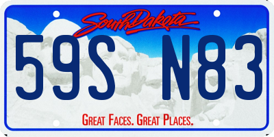 SD license plate 59SN83