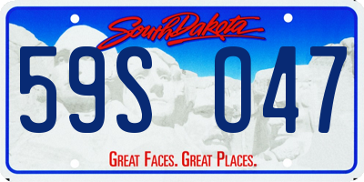 SD license plate 59SO47