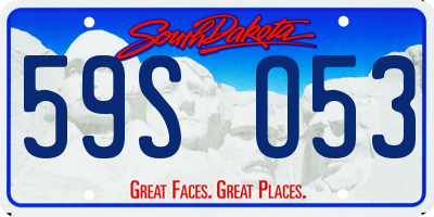 SD license plate 59SO53