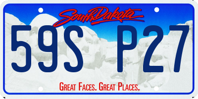 SD license plate 59SP27