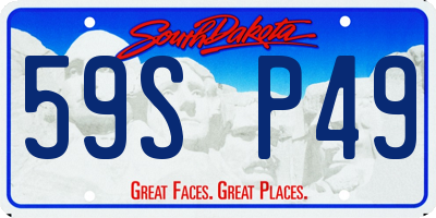 SD license plate 59SP49