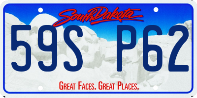SD license plate 59SP62
