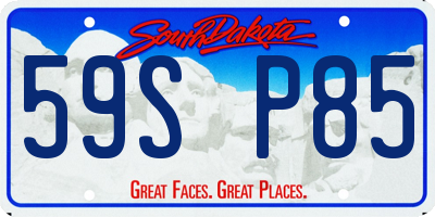 SD license plate 59SP85