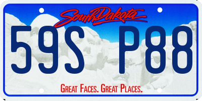 SD license plate 59SP88