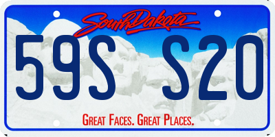 SD license plate 59SS20