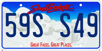 SD license plate 59SS49