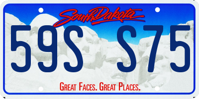 SD license plate 59SS75