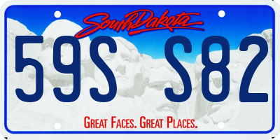 SD license plate 59SS82