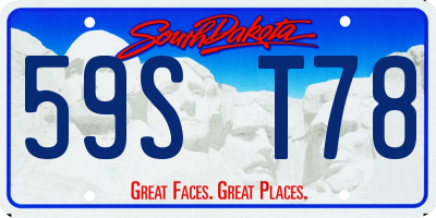 SD license plate 59ST78