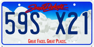 SD license plate 59SX21