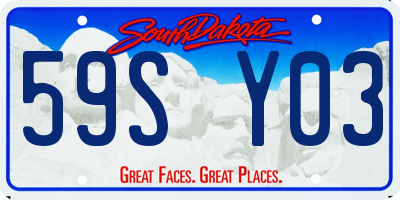 SD license plate 59SY03