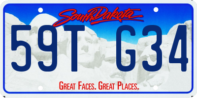 SD license plate 59TG34