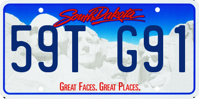 SD license plate 59TG91