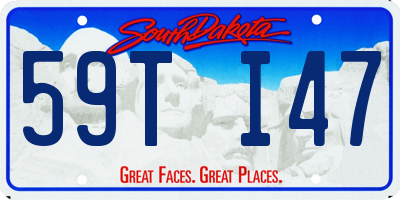 SD license plate 59TI47